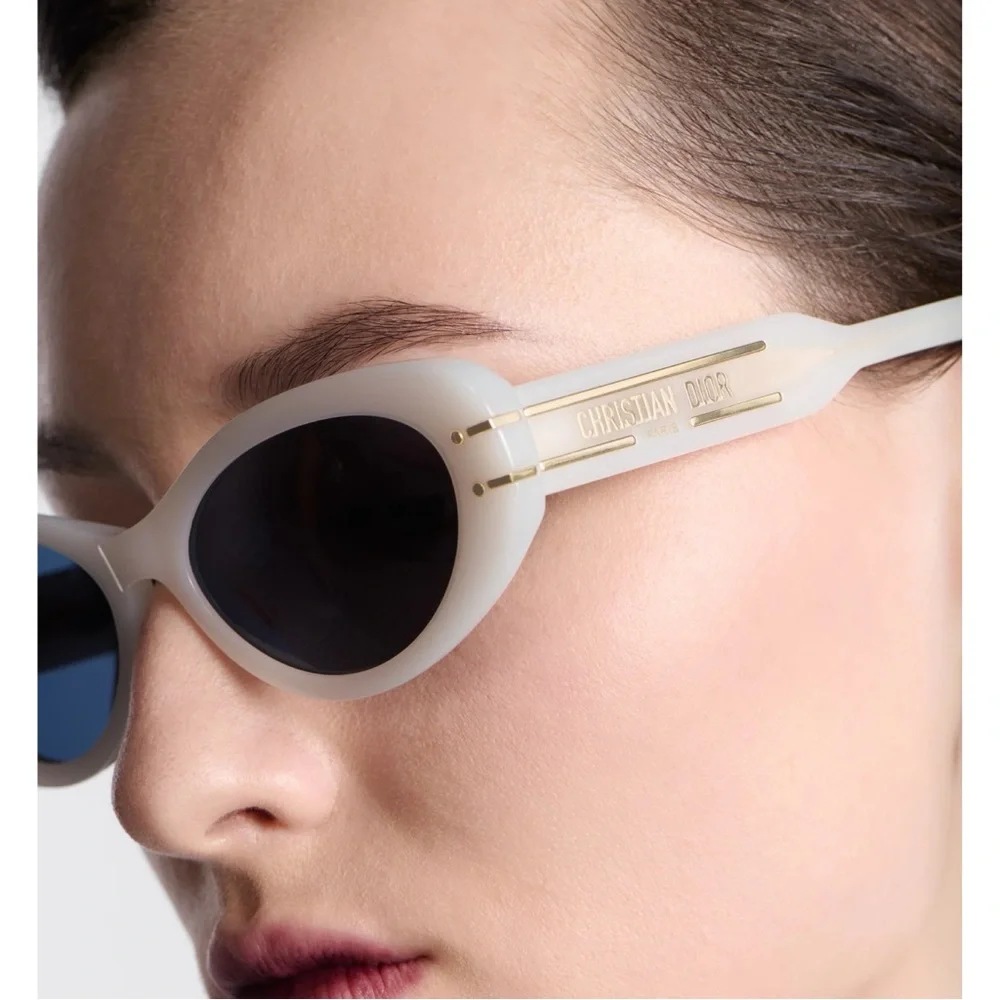 New w/ Tags Dior DiorSignature B8U 53MM Butterfly Sunglasses in White - Picture 3 of 7